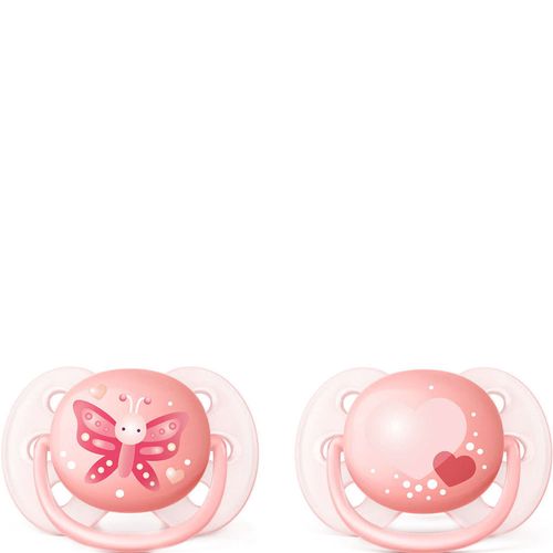Chupete Ultra Soft 0-6 Niña Scf 223/20  2u - Rosa