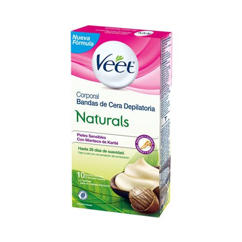 Banda Depilatoria Corporal Veet Naturals 10u