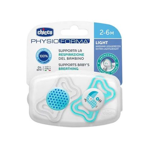 Chupetes Extra Livianos Physio Light 2-6M Silicona Nene 2u
