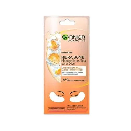 Mascarilla En Tela Hidra Bomb Ojos Anti Fatiga Naranja Ácido Hialurónico 6gr