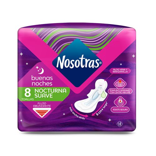 Toallas Femeninas Nosotras Nocturnas Suave 8u