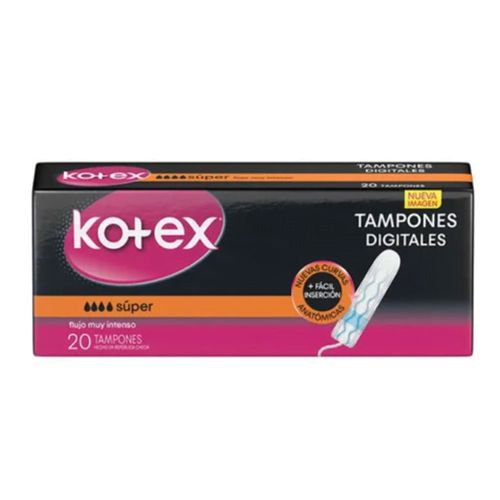 Tampones Digitales Kotex Super Flujo Muy Intenso 20u