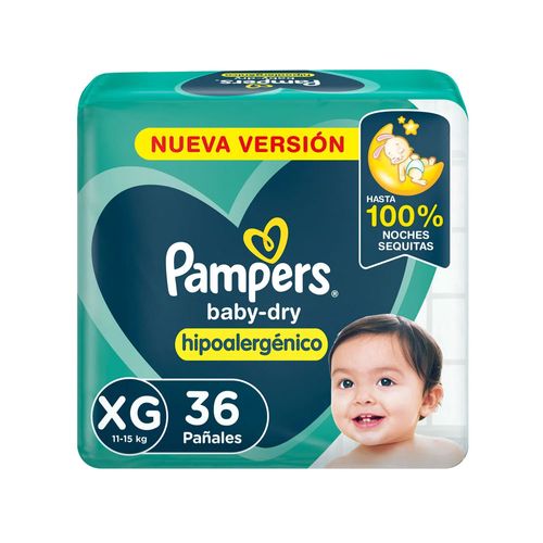 Pañales Pampers Baby Dry Talle XG 36u