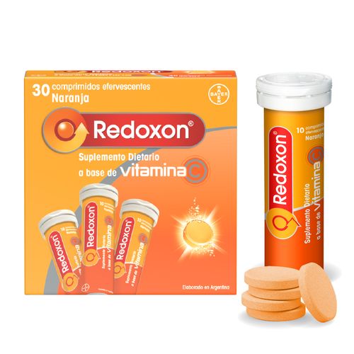 Redoxon Suplemento Dietario A Base De Vitamina C 1g x 30 Comprimidos Efervescentes Sabor Naranja