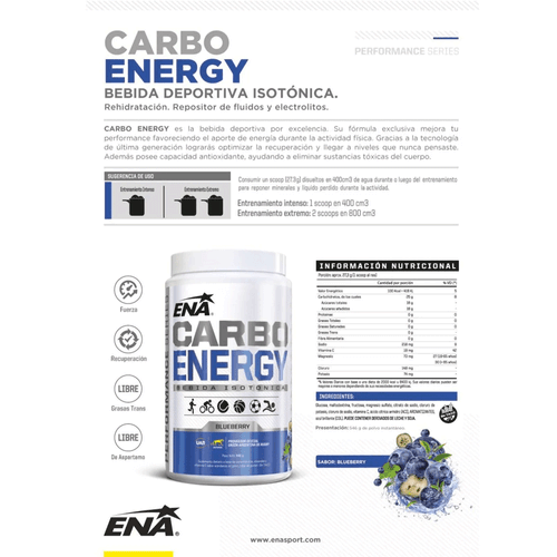 Bebida Isotónica Carbo Energy Blueberry ENA 546g