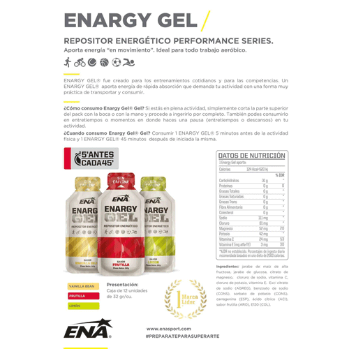 Repositor Energético Enargy Gel Frutilla ENA 32g