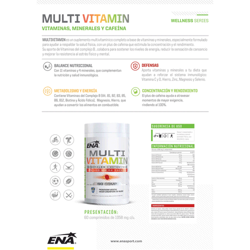 Multivitamínico Multi vitamin ENA 60 Comprimidos