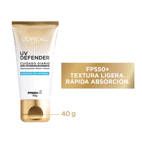 Protector Solar UV Defender Hidratación Intensa FPS50+ Loreal 40g