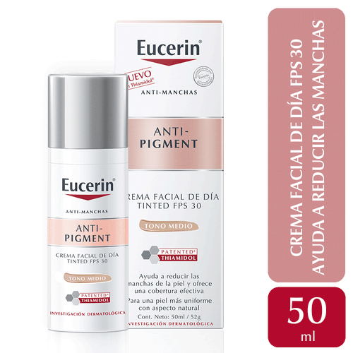 Crema Facial Anti-Pigment Día FPS 30 Tono Medio Eucerin 50ml