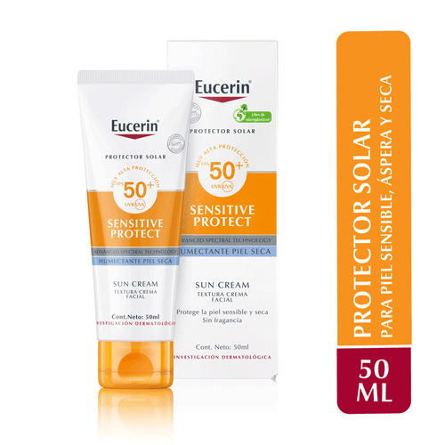 Protector Solar Facial Sun Face Crema Sensitive Protect FPS50+ Eucerin 50ml