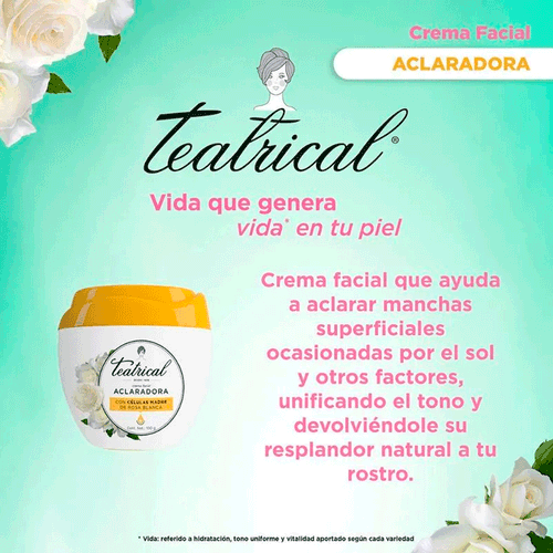 Crema Facial Aclaradora Teatrical 100gr