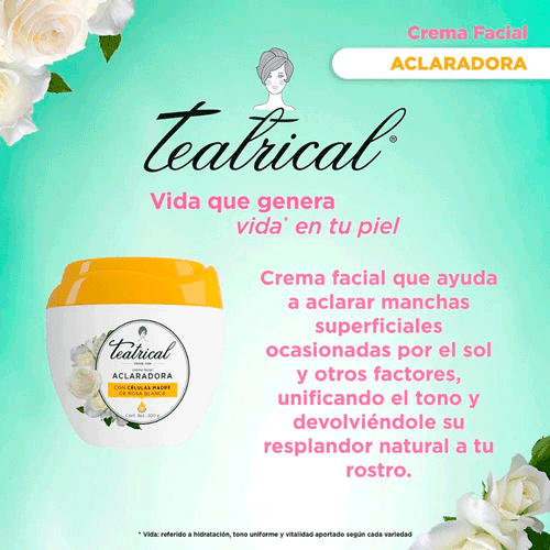 Crema Facial Aclaradora Teatrical 200g