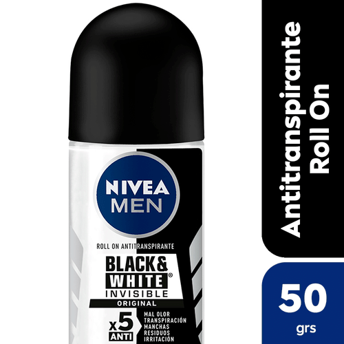 Antitranspirante Roll-On Invisible Black & White Nivea 50ml