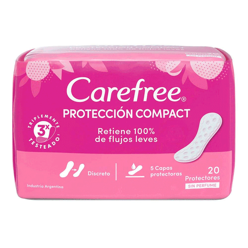 Protectores Diarios Carefree Protección Compact 20u