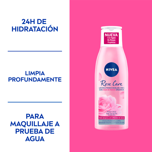 Leche y Tónico Micelar Rose Care 2 en 1 Nivea 200ml