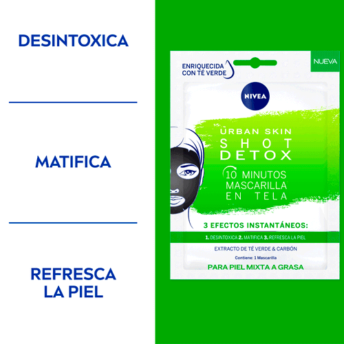 Mascarilla En Tela Urban Skin Shot Detox Nivea