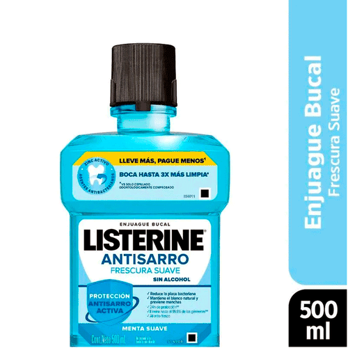 Enjuague Bucal Listerine Anti-Sarro Frescura Suave 500ml