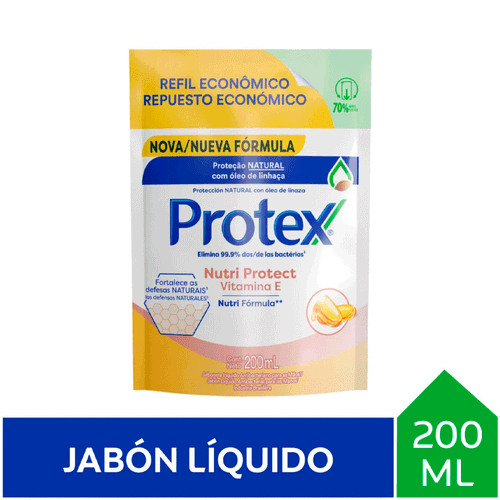 Recarga Económica Jabón Líquido Protex Nutri Protect 200ml