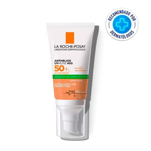Protector Solar Facial Anthelios UVMune 400 Oil Control Gel-Crema FPS50 Con Color La Roche-Posay 50ml