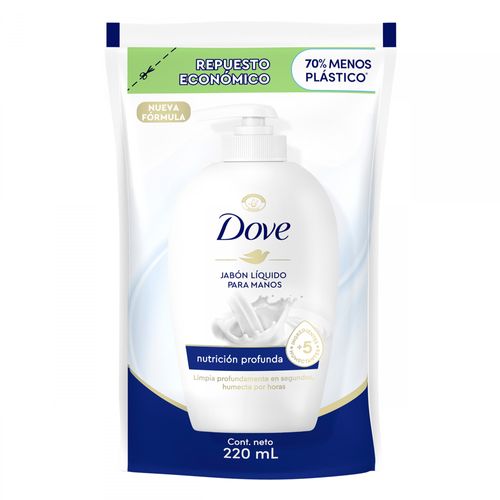Jabón Líquido Original para Manos Repuesto Económico Dove 220ml