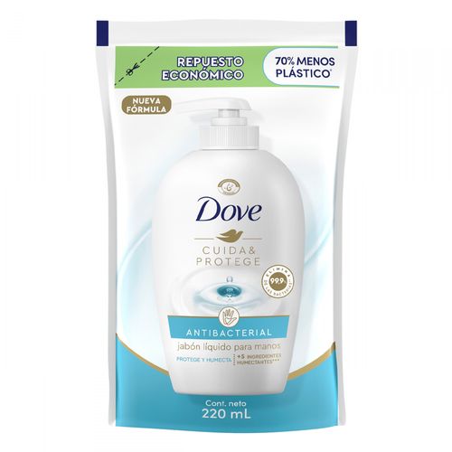 Jabón Líquido Antibacterial Para Manos Dove 220ml