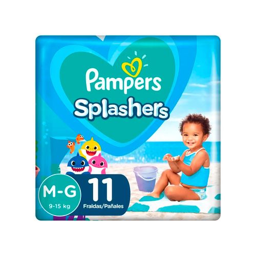 Pañales Splashers Pampers M-G 11u