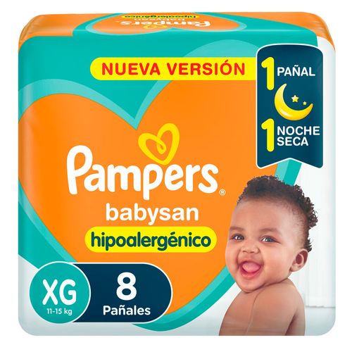Pañales Babysan Hipoalergénico Pampers XG 8u