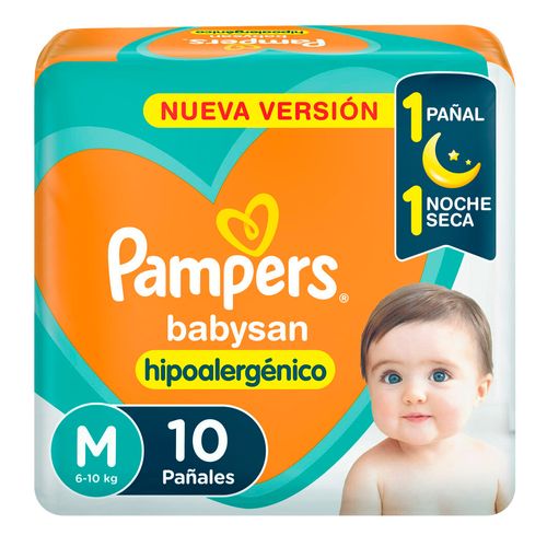 Pañales Babysan Hipoalergénico Pampers M 10u