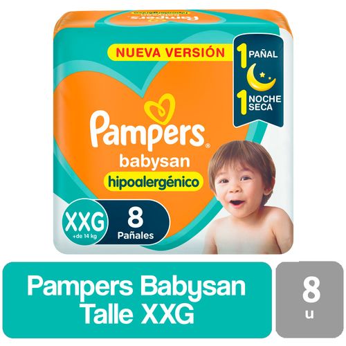 Pañales Pampers Babysan XXG 8 u
