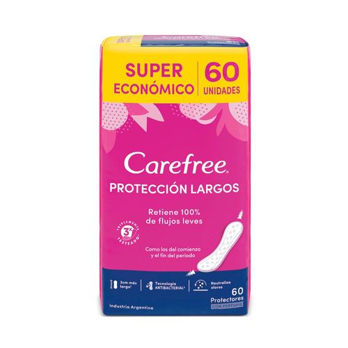 Protectores Diarios Carefree Protección Largos 60u