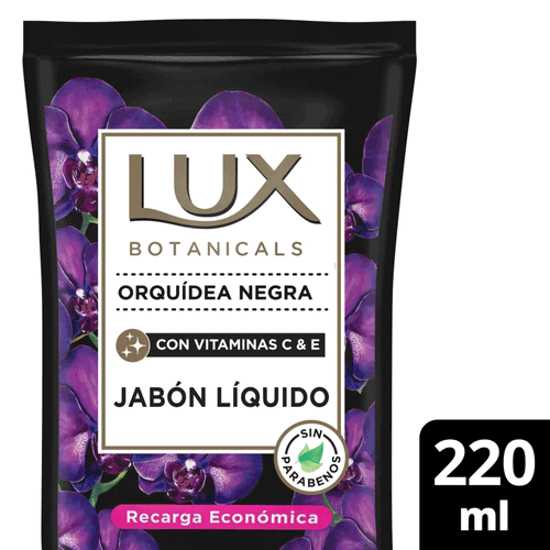 Recarga Económica Jabón Líquido Orquídea Negra 220ml