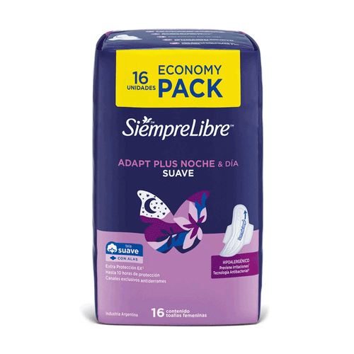 Toallas Femeninas Adapt Plus Noche & Día