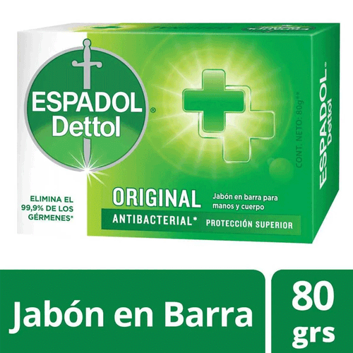 Jabón En Barra Espaldo Dettol Antibacterial Original 80gr