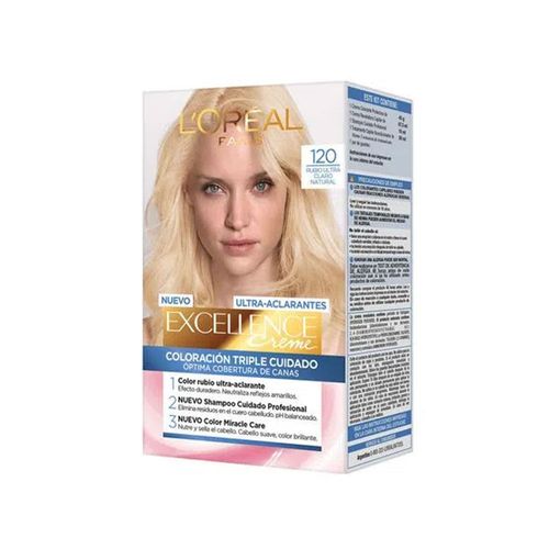 Tintura Permanente Excellence Creme De Loreal París 120 Rubio Ultra Claro Natural 47gr