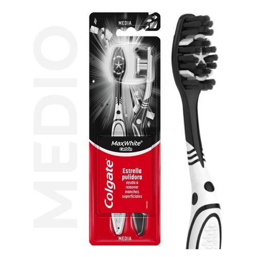 Cepillo Dental Max White Carbón Colgate 2u