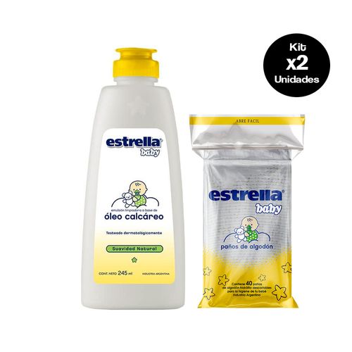 Kit Estrella Baby Óleo Calcáreo 500ml + Paños 40u