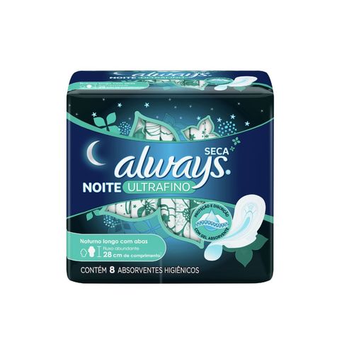 Toallas Higiénicas Noche Ultrafina Seca Always 8u