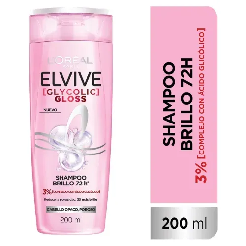 Shampoo Brillo 72h Glycolic Gloss Elvive 200ml