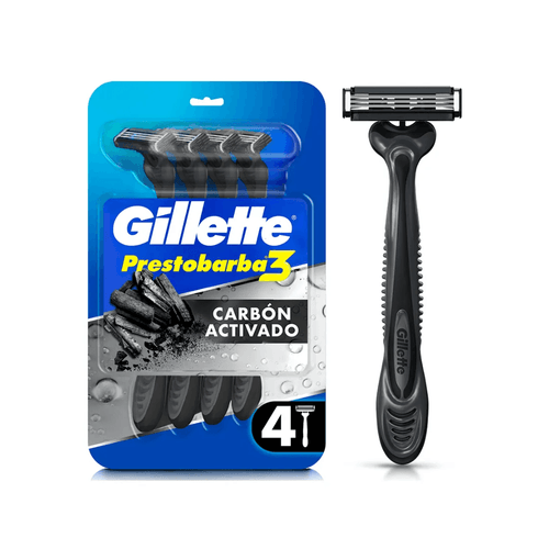 Maquina para Afeitar Desechables Prestobarba3 Carbono Gillette 4u