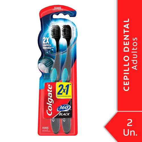 Cepillo Dental Colgate 360º Black Suave 2u