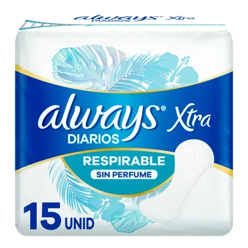 Protectores Diarios Respirable Sin Perfume Always 15u
