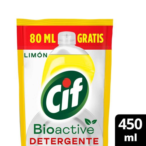 Recarga Económica Detergente Bioactive Limon Cif 450ml