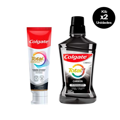 Combo Colgate Total Carbón Activado Pasta + Enjuague