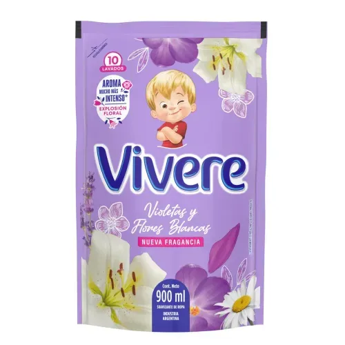 Suavizante de Ropa Violetas y Flores Blancas Vivere 900ml