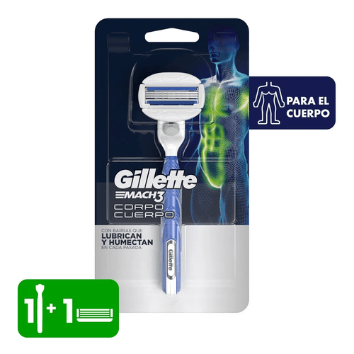 Maquina para Afeitar Recargable Cuerpo Completo Mach3 Gillete 1u