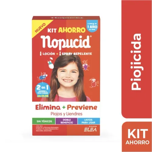 Kit Ahorro Loción + Spray Repelente Elimina Previene Liendres Y Piojos Nopucid