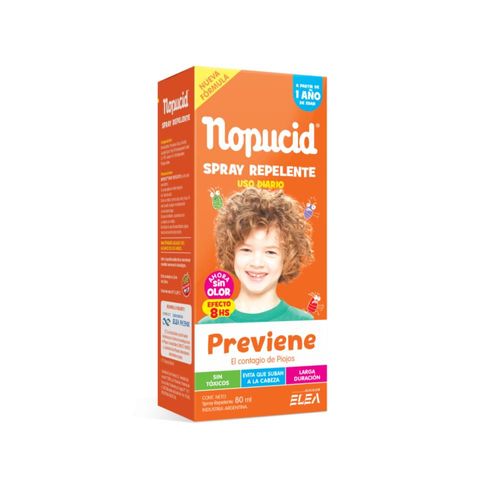 Spray Repelente Uso Diario Previene Contagio De Piojos Nopucid 80ml