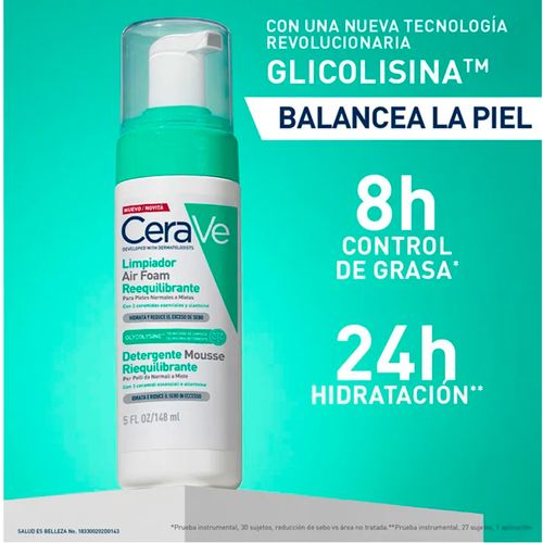 Limpiador Air Foam Reequilibrante CeraVe 148ml
