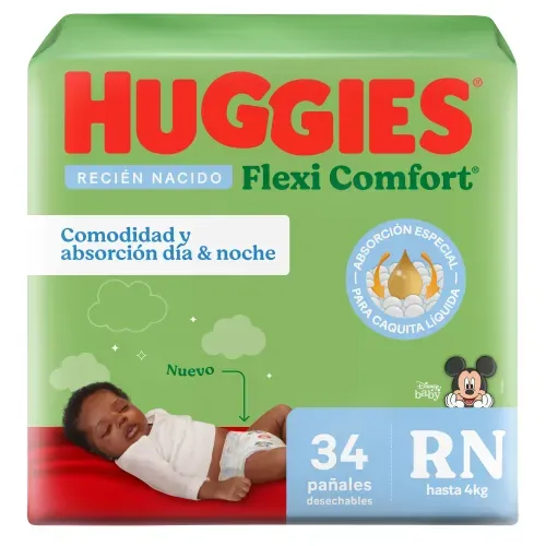 Pañales Flexi Comfort Huggies RN 34u