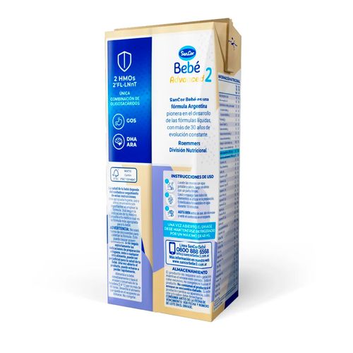 SanCor Bebé 2 Advanced - 200 Ml x 30 Unidades - Nueva Fórmula